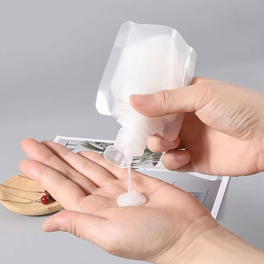 Set Of 2 Portable Travel Refillable Liquid Pouch, Transparent Multipurpose Hand Cream Pouch, Leakproof Refillable Bag Set Of 2 Portable Travel Refillable Liquid Pouch, Transparent Multipurpose Hand Cream Pouch, Leakproof Refillable Bag